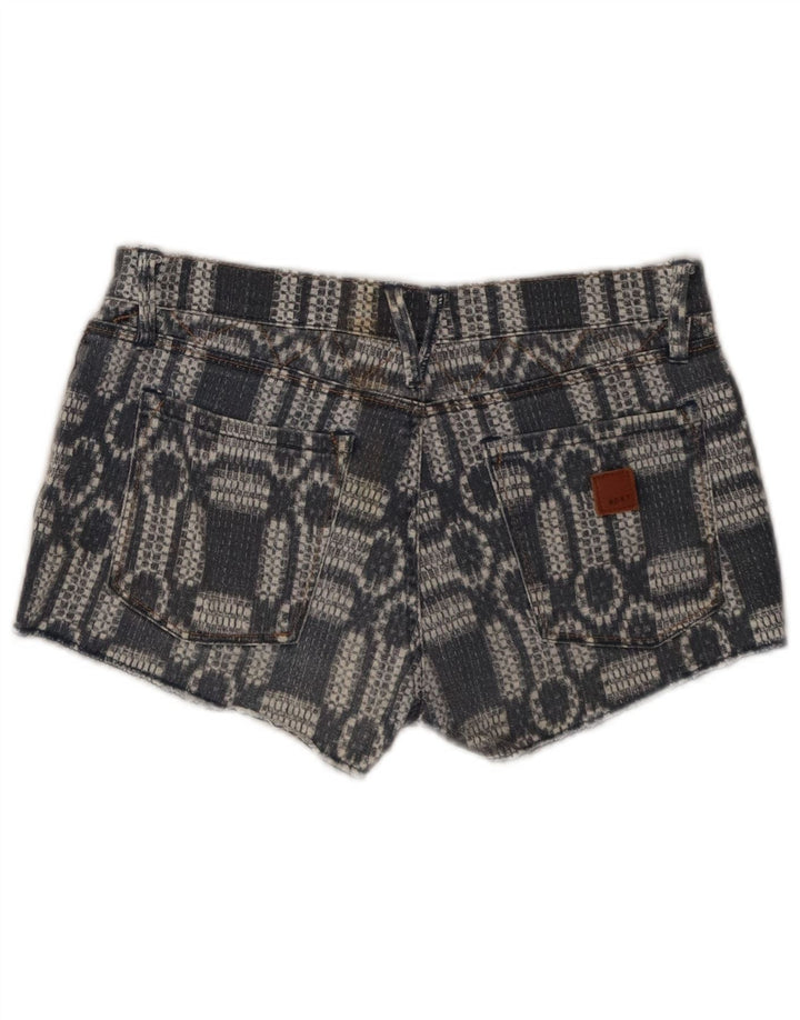 Roxy Womens Denim Shorts US 7 Medium W30 Blue Geometric