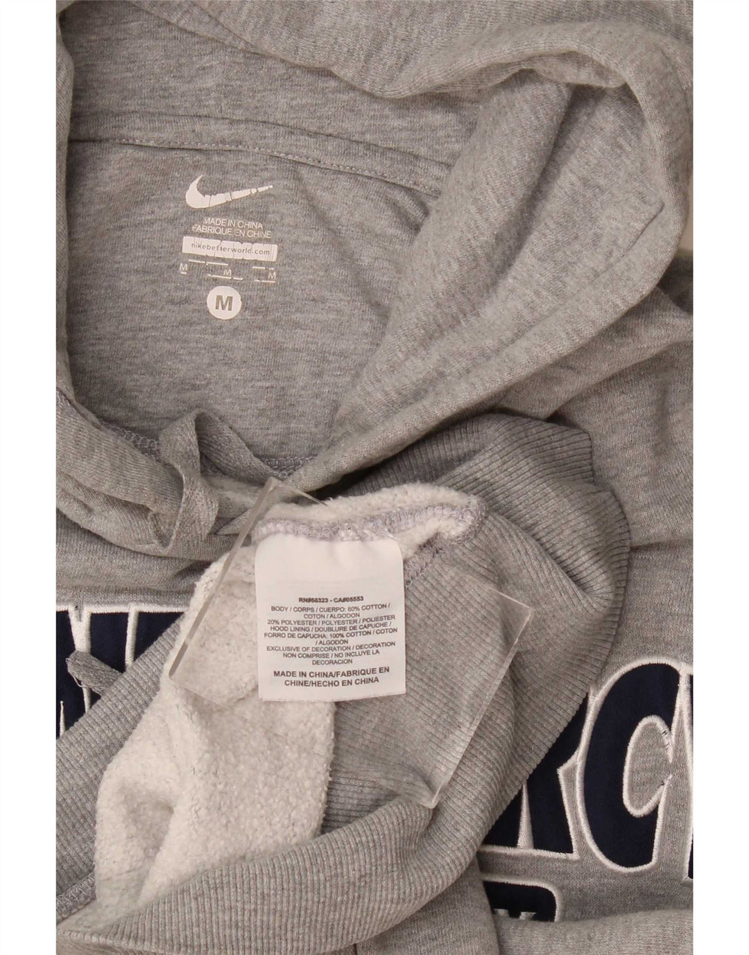 Nike Mens Mount Mercy University Graphic Hoodie Jumper Medium Grey Flecked