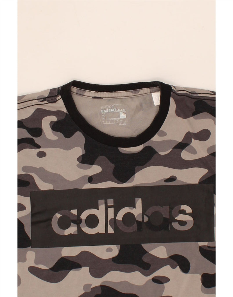 ADIDAS Mens Climalite Graphic T-Shirt Top Small Grey Camouflage Vintage Adidas and Second-Hand Adidas from Messina Hembry 
