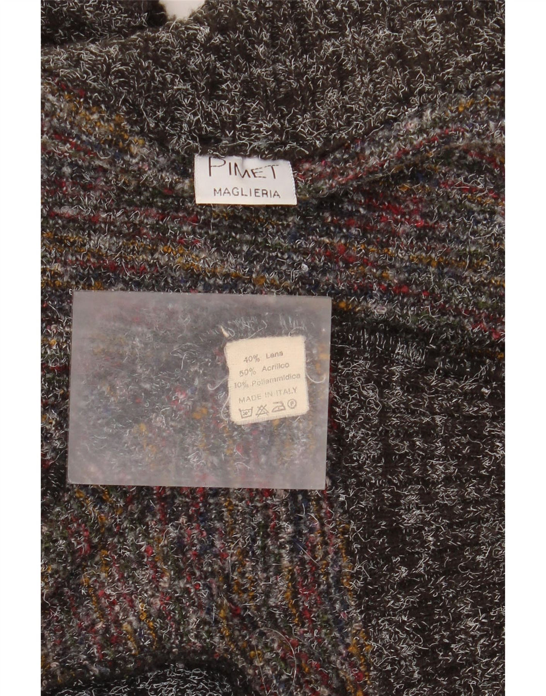 Pimet Mens Cardigan Sweater Large Grey Flecked Wool