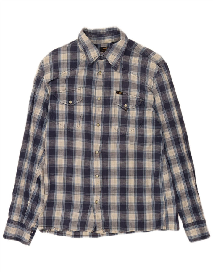 Lee Mens Graphic Shirt Large Blue Check Cotton