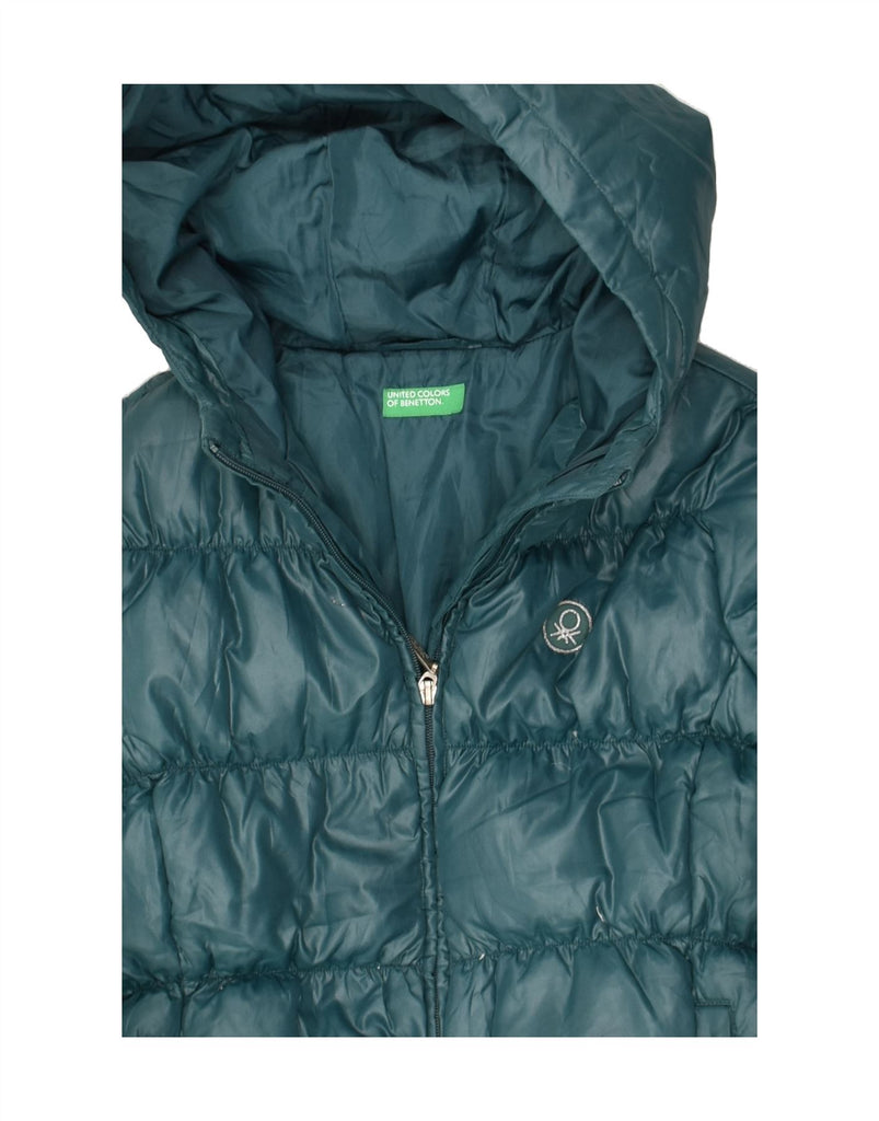 BENETTON Girls Hooded Padded Jacket 15-16 Years Green | Vintage Benetton | Thrift | Second-Hand Benetton | Used Clothing | Messina Hembry 