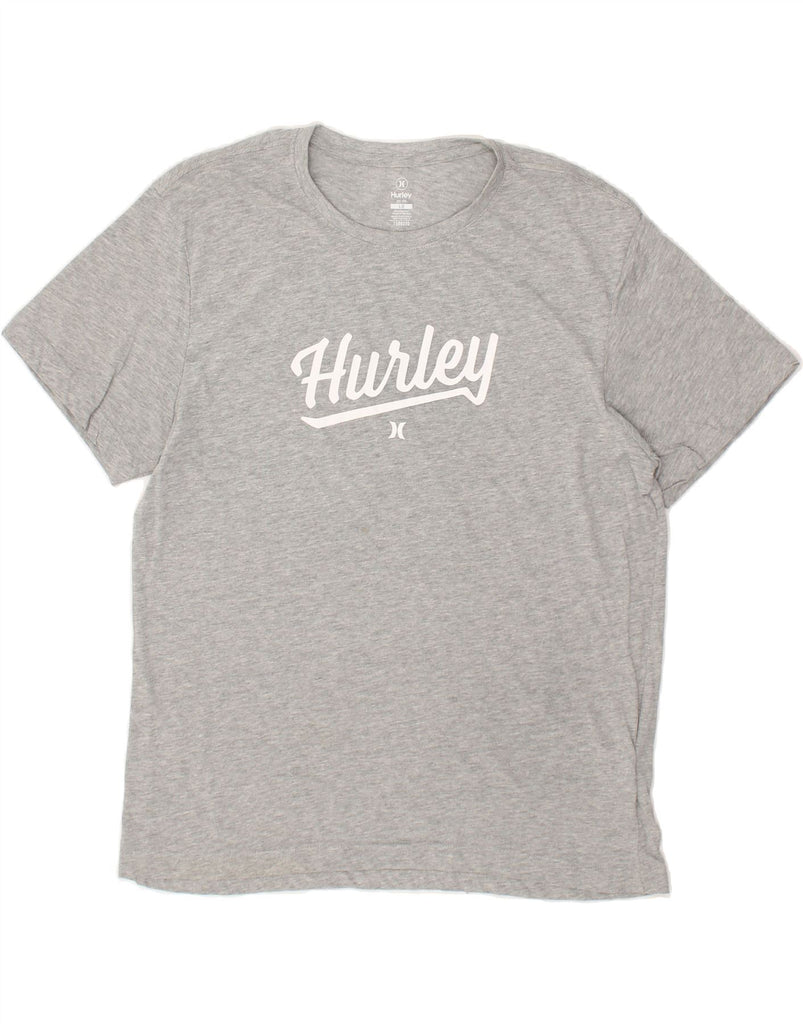 HURLEY Mens Graphic T-Shirt Top Large Grey Flecked Cotton | Vintage Hurley | Thrift | Second-Hand Hurley | Used Clothing | Messina Hembry 