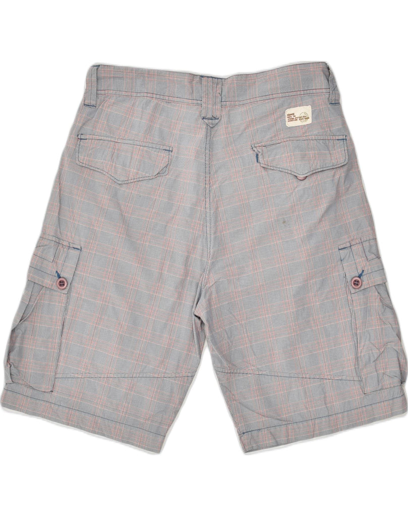 GAS Mens Cargo Shorts W31 Medium Grey Check Cotton | Vintage Gas | Thrift | Second-Hand Gas | Used Clothing | Messina Hembry 