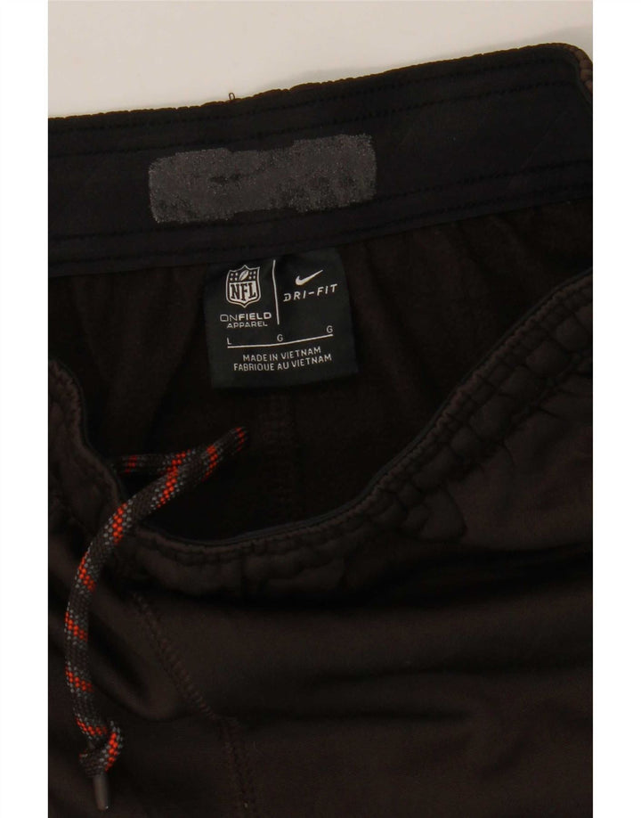 Nike Mens Cleveland Browns Graphic Tracksuit Trousers Large Khaki Polyester