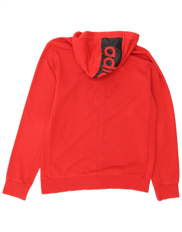 ADIDAS Mens Climalite Graphic Zip Hoodie Sweater Medium Red Cotton