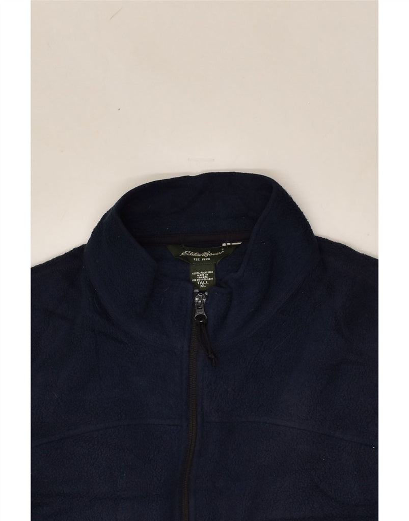 EDDIE BAUER Mens Tall Fleece Gilet UK 42 XL Navy Blue Polyester | Vintage Eddie Bauer | Thrift | Second-Hand Eddie Bauer | Used Clothing | Messina Hembry 