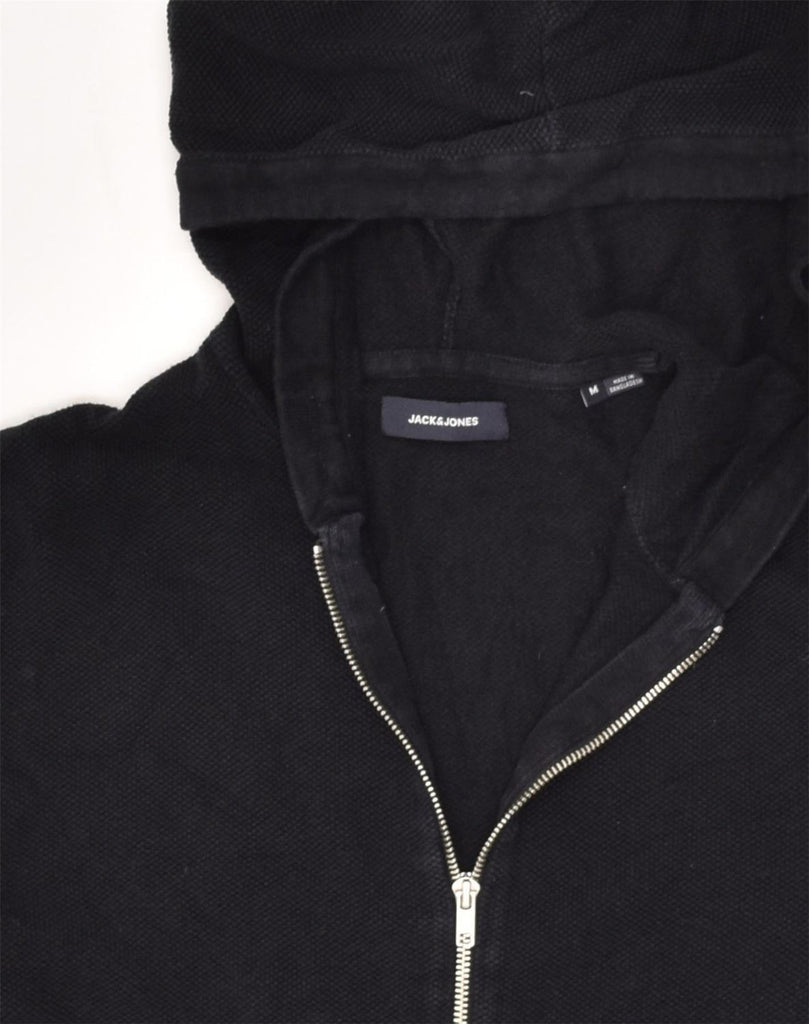 JACK & JONES Mens Zip Hoodie Sweater Medium Black Cotton | Vintage Jack & Jones | Thrift | Second-Hand Jack & Jones | Used Clothing | Messina Hembry 