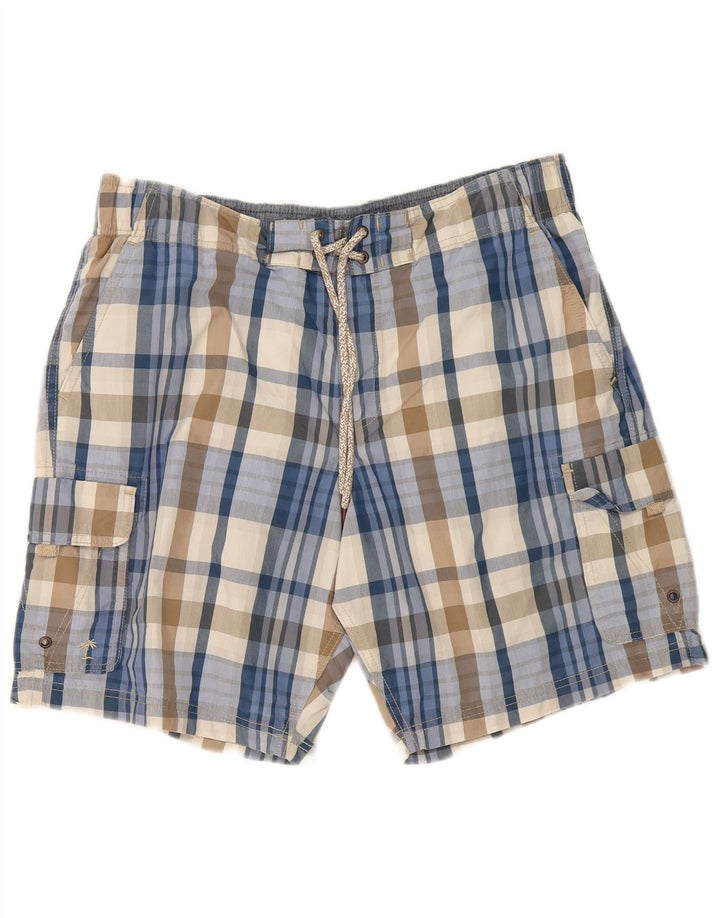 Marks & Spencer Mens Swimming Shorts Large Multicoloured Check Polyester