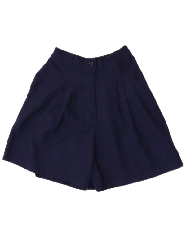 Vintage Girls High Waist Pegged Casual Shorts 15-16 Years W22 Navy Blue