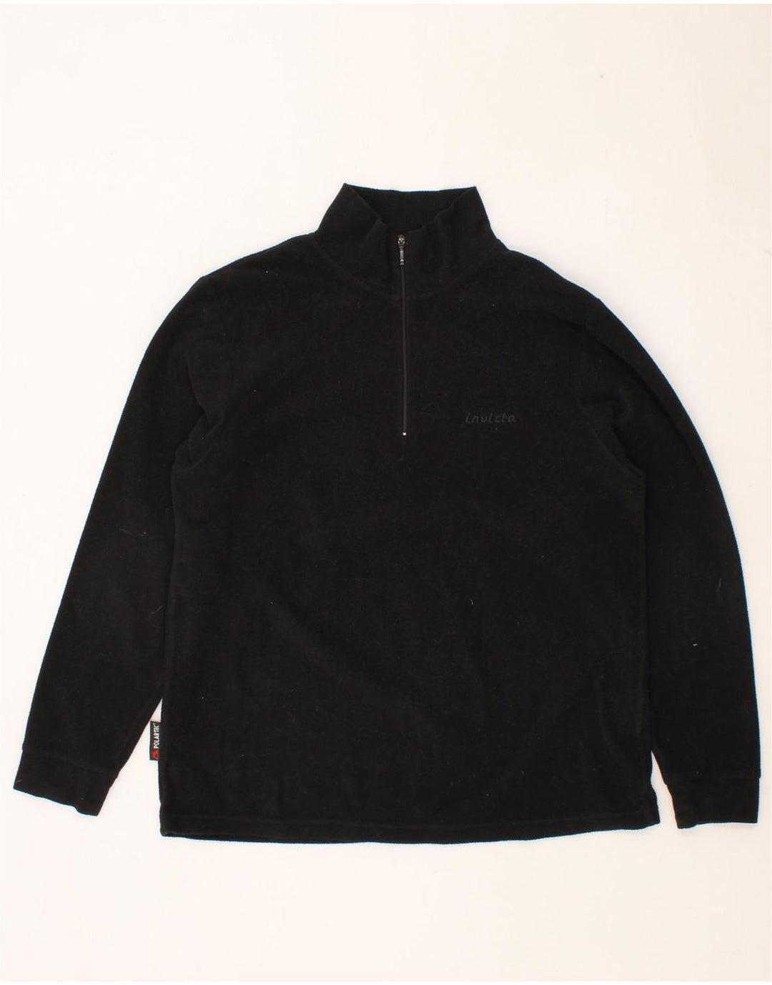 INVICTA Mens Zip Neck Fleece Jumper Medium Black Polyester Vintage Invicta and Second-Hand Invicta from Messina Hembry 