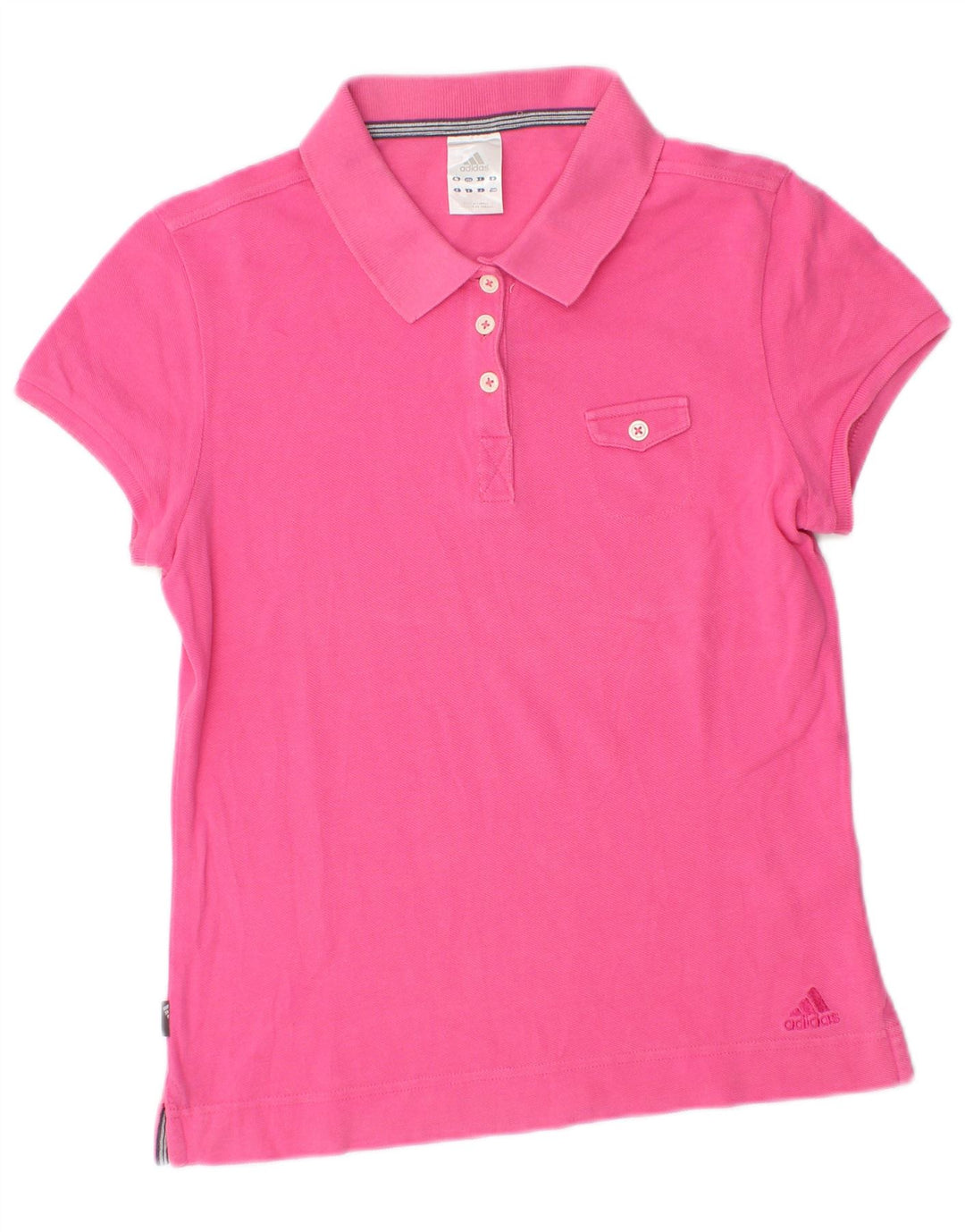Adidas Womens Polo Shirt UK 12 Medium Pink Cotton