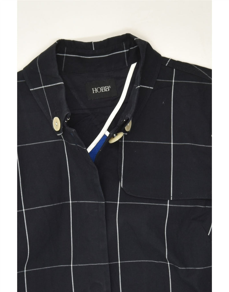 HOBBS Womens Overcoat UK 14 Large Black Check Cotton | Vintage Hobbs | Thrift | Second-Hand Hobbs | Used Clothing | Messina Hembry 