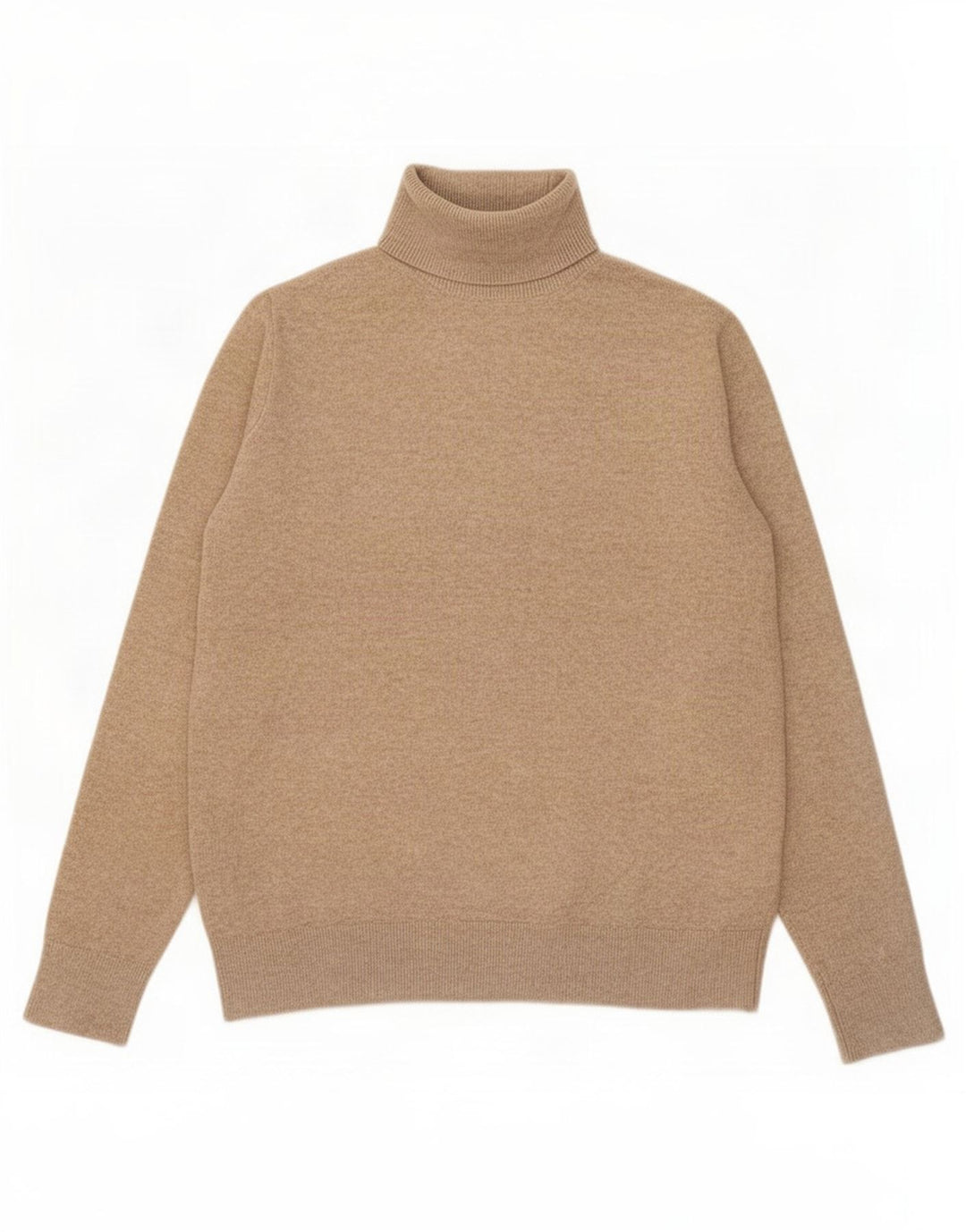 Marks & Spencer Womens Roll Neck Jumper Sweater UK 10 Small Beige Polyester