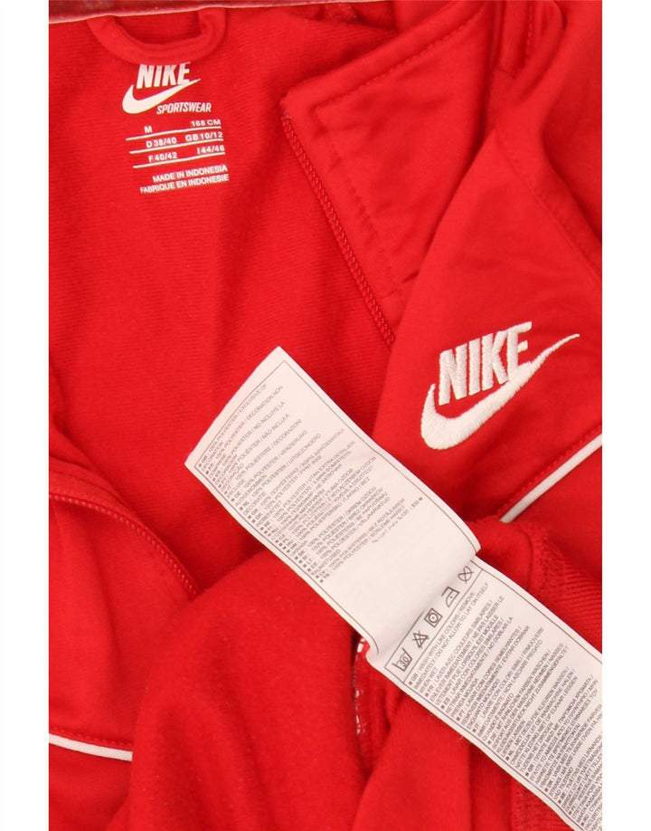 Nike Womens Tracksuit Top Jacket UK 10/12 Medium Red Polyester