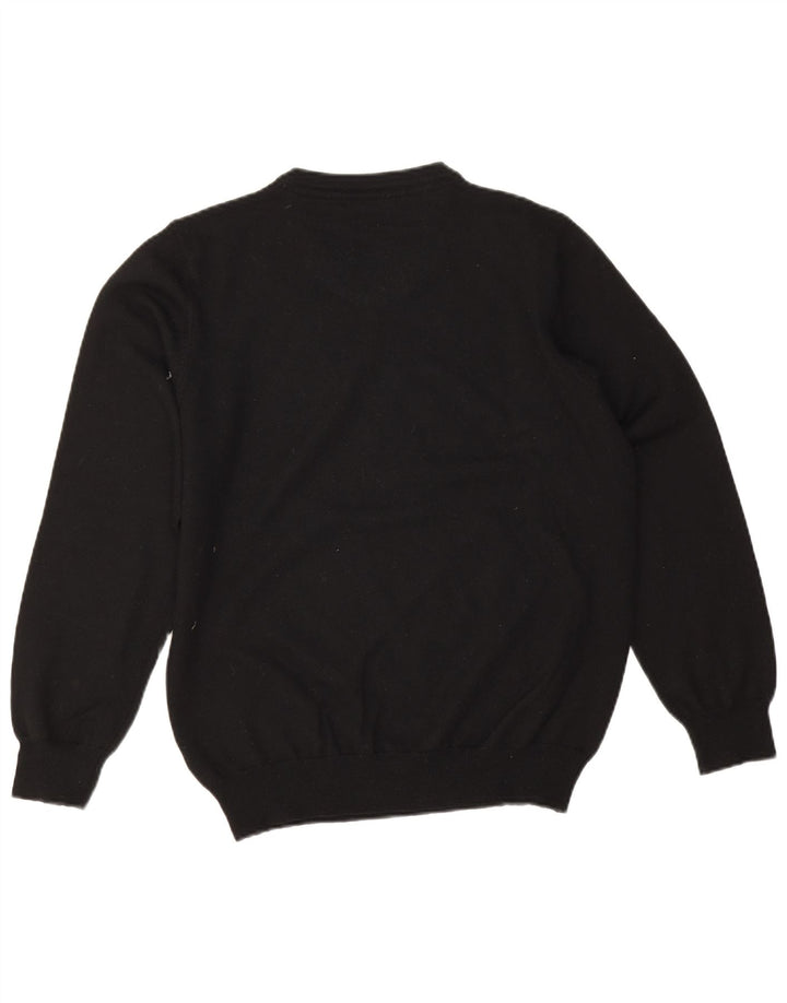 A.W.Dunmore Mens V-Neck Jumper Sweater IT 52 Large Black Wool