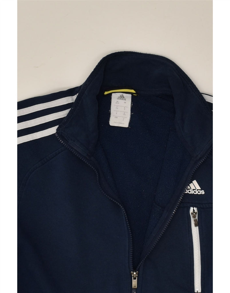 ADIDAS Mens Tracksuit Top Jacket UK 38/40 Medium Navy Blue Cotton | Vintage Adidas | Thrift | Second-Hand Adidas | Used Clothing | Messina Hembry 