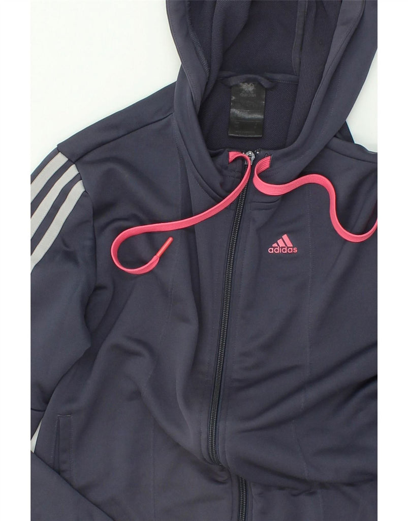 ADIDAS Womens Climalite Zip Hoodie Sweater UK 8/10 Small Grey Polyester Vintage Adidas and Second-Hand Adidas from Messina Hembry 