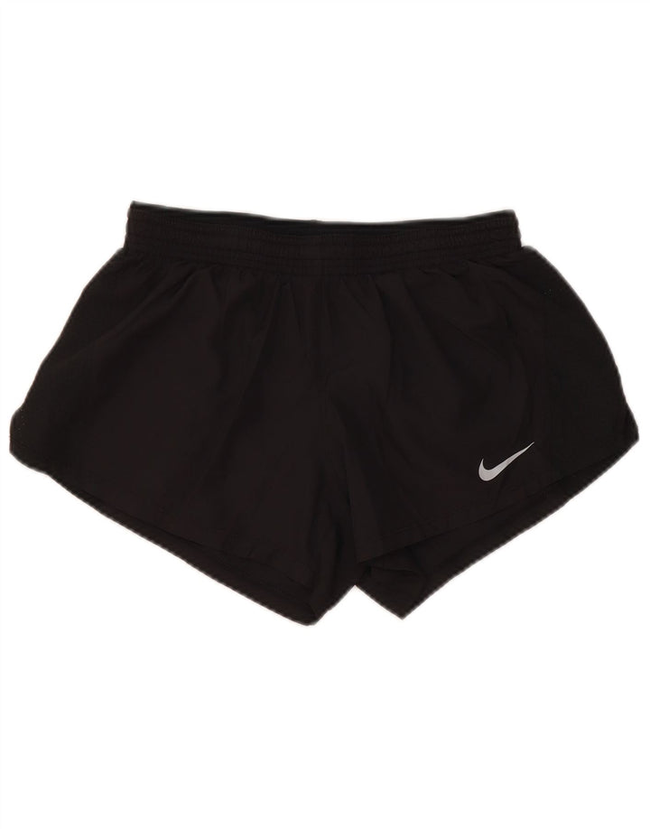 Nike Womens Dri Fit Sport Shorts UK 10 Small Black Polyester