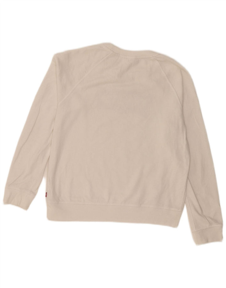 Levi's Womens Graphic Oversized Sweatshirt Jumper UK 10 Small White