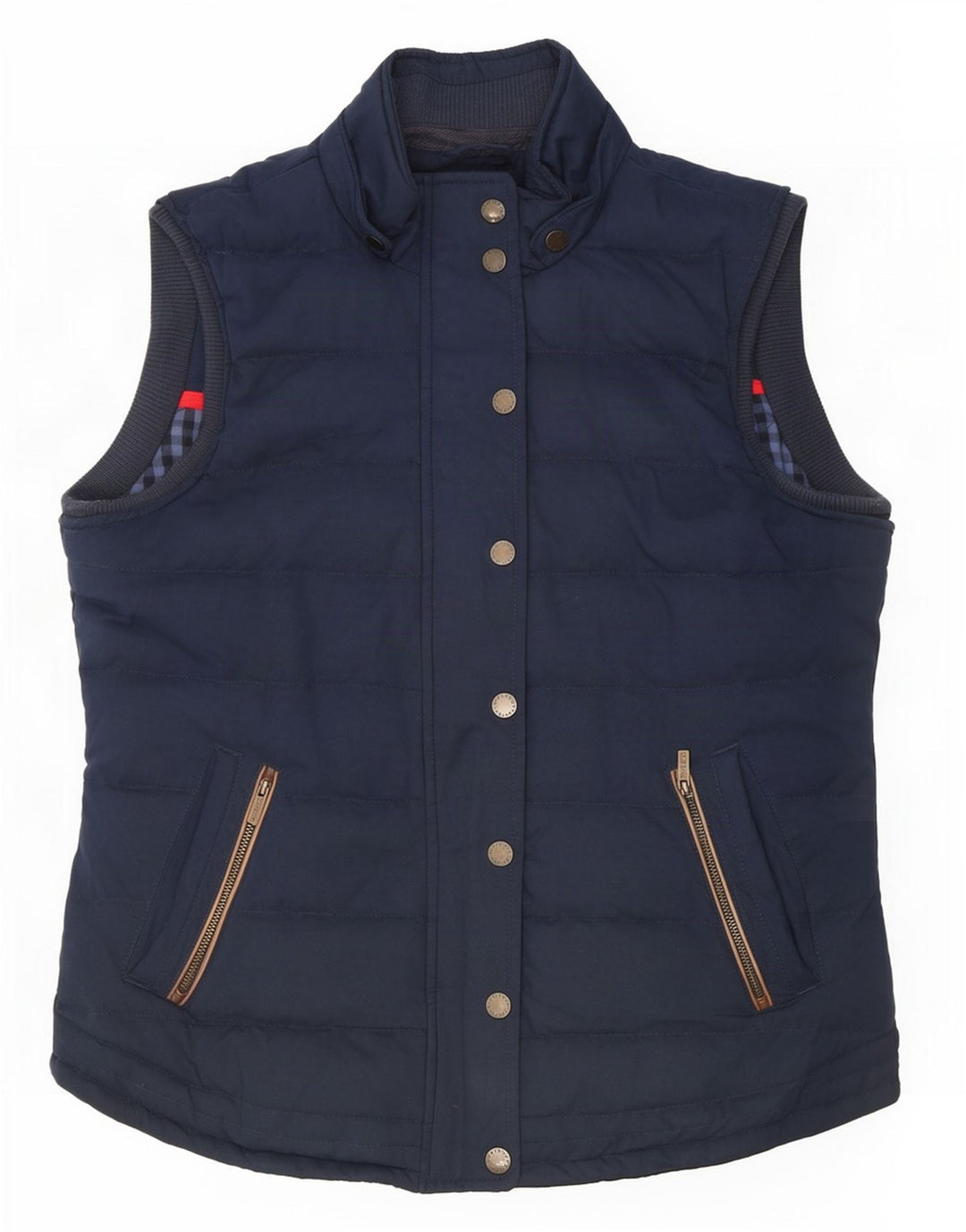 Fat Face Womens Padded Gilet UK 14 Large Navy Blue Polyester