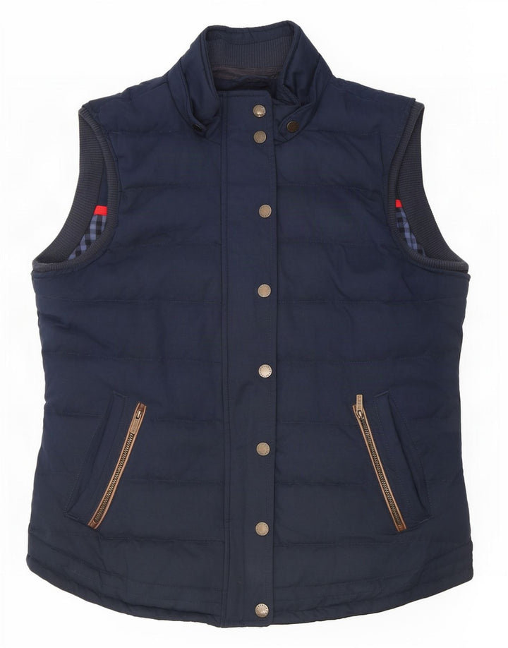 Fat Face Womens Padded Gilet UK 14 Large Navy Blue Polyester