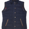 Fat Face Womens Padded Gilet UK 14 Large Navy Blue Polyester