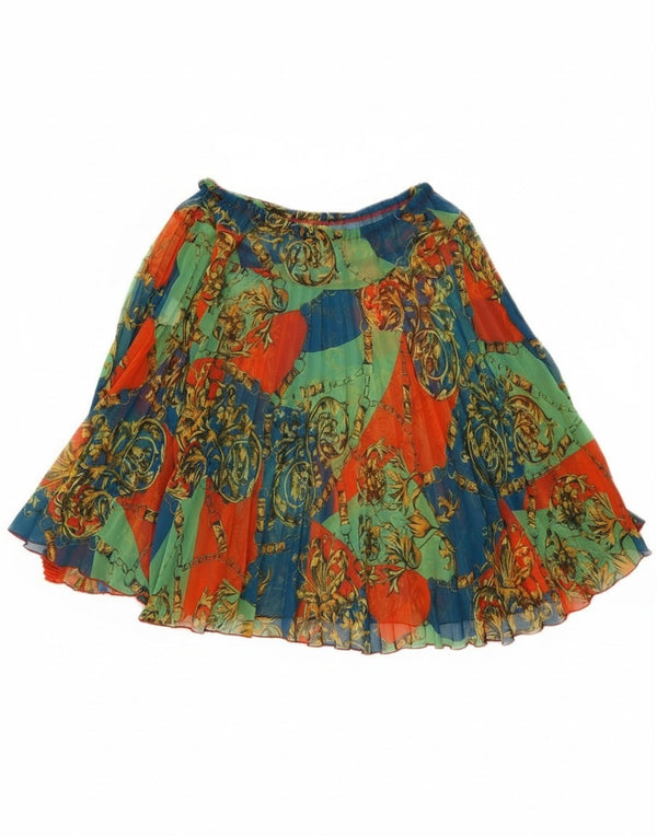Vintage Womens A-Line Skirt W25 XS Multicoloured Floral Polyester