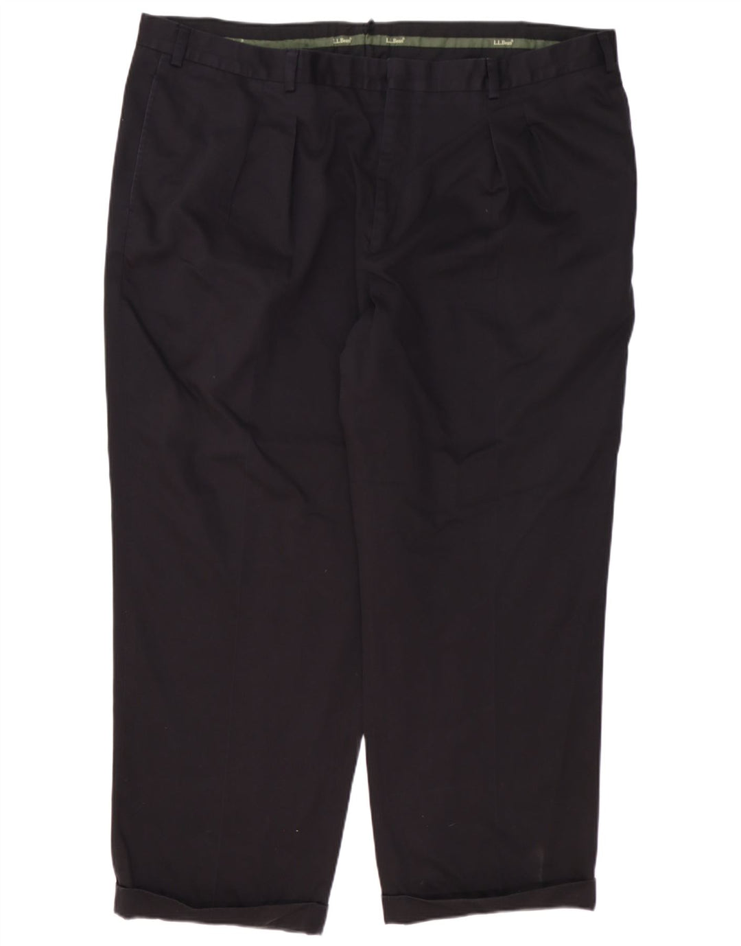 L.L.BEAN Mens Pegged Chino Trousers W46 L29 Navy Blue Cotton