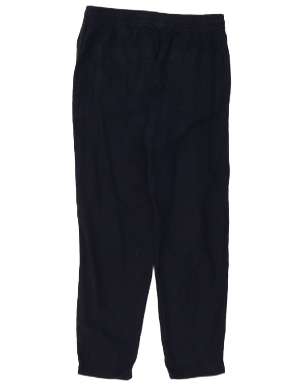 Marks & Spencer Womens Slim Casual Trousers UK 12 Medium W32 L27 Navy Blue