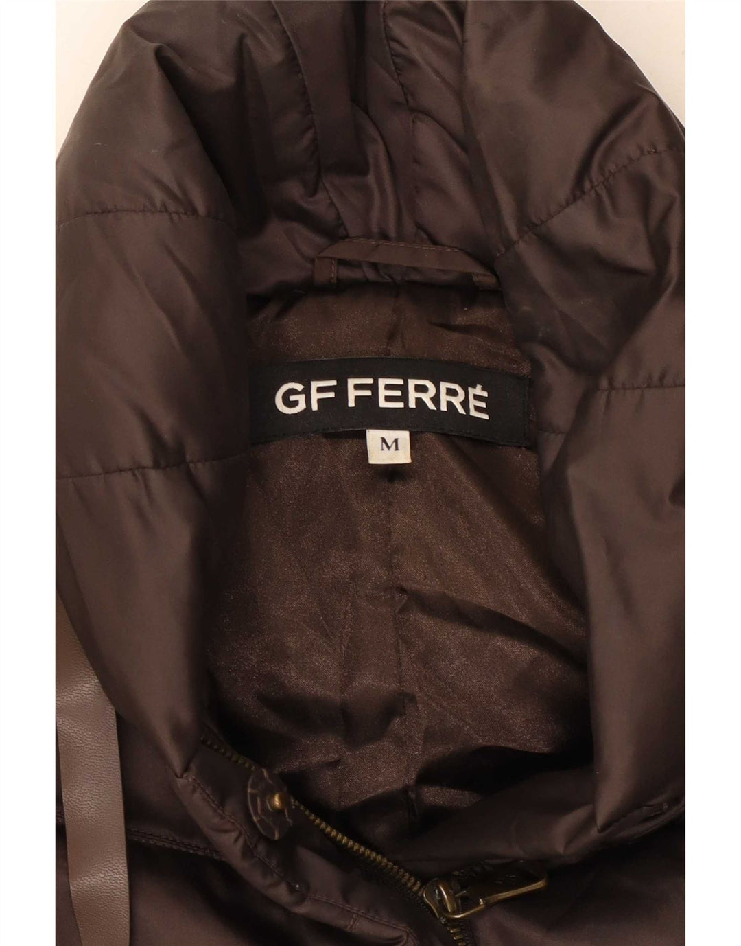 GF Ferre Womens Padded Jacket UK 14 Medium Brown Polyester