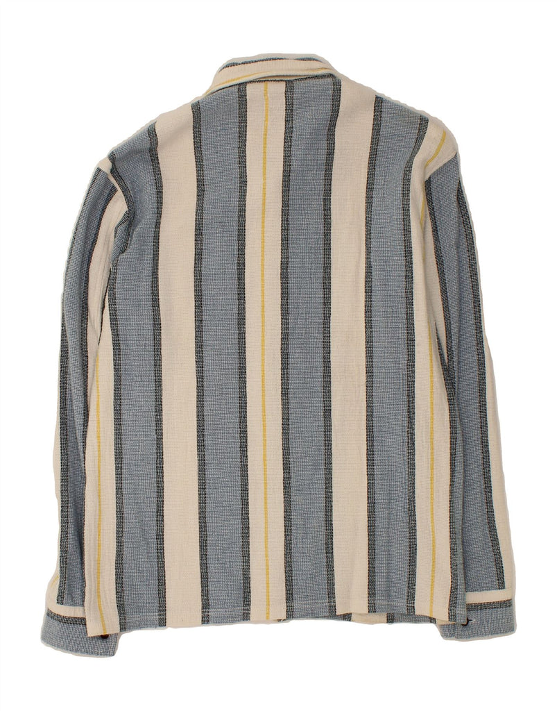 ZARA Mens Relaxed Fit Flannel Shirt Small Blue Striped Vintage Zara and Second-Hand Zara from Messina Hembry 