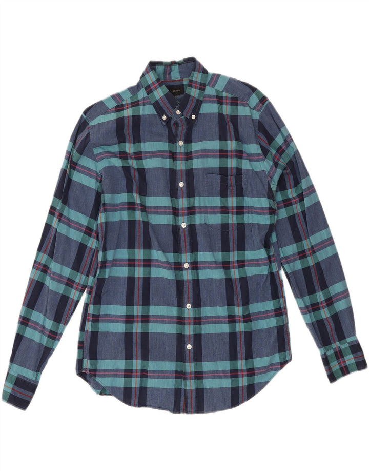 J. CREW Mens Shirt Medium Blue Check Cotton Vintage J. Crew and Second-Hand J. Crew from Messina Hembry 