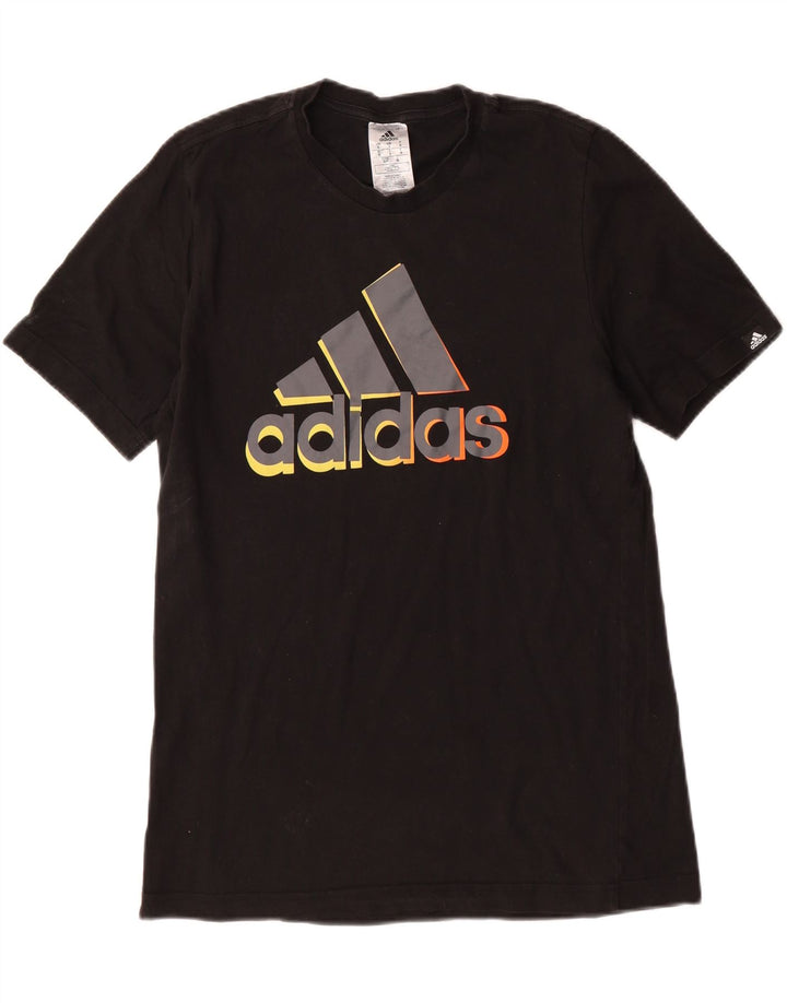 ADIDAS Mens Graphic T-Shirt Top Small Black Cotton Vintage Adidas and Second-Hand Adidas from Messina Hembry 