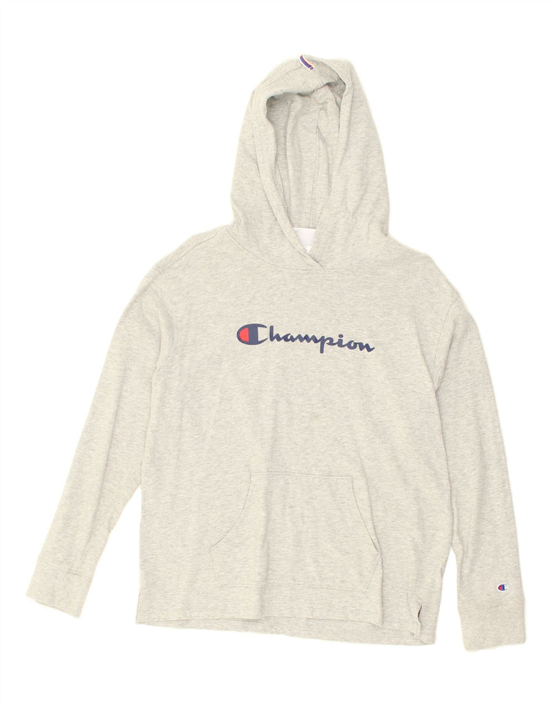 CHAMPION Mens Graphic Hoodie Jumper Small Grey Cotton | Vintage Champion | Thrift | Second-Hand Champion | Used Clothing | Messina Hembry 