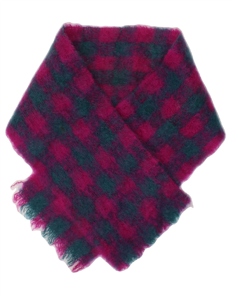 VINTAGE Girls Rectangle Scarf One Size Pink Check Vintage Vintage and Second-Hand Vintage from Messina Hembry 