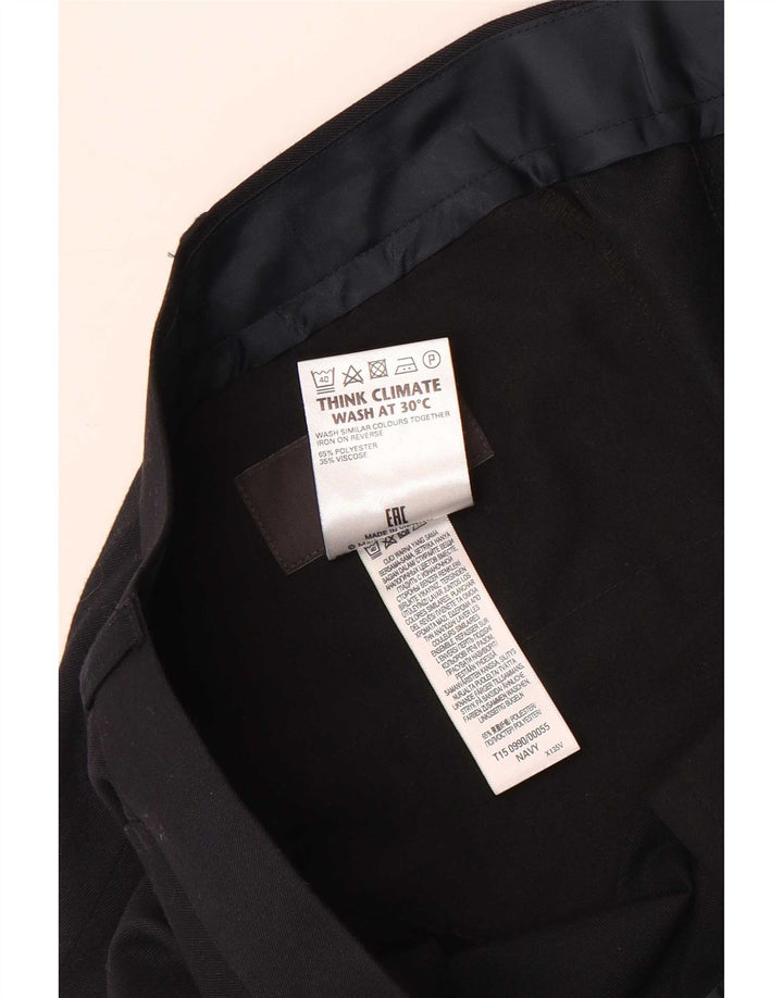 Marks & Spencer Mens Regular Straight Suit Trousers W42 L29 Navy Blue