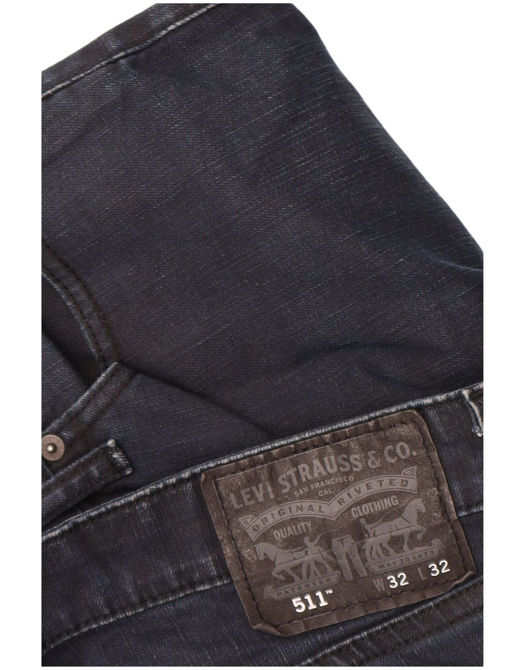 Levi's Mens 511 Slim Jeans W32 L32 Navy Blue Cotton