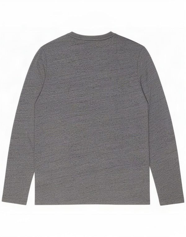 Superdry Mens Graphic Top Long Sleeve Medium Navy Blue Flecked Cotton