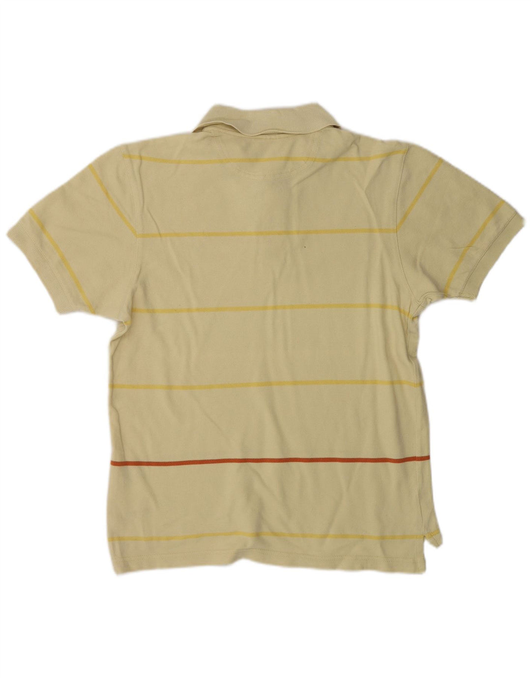 Adidas Mens Polo Shirt Small Yellow Striped Cotton