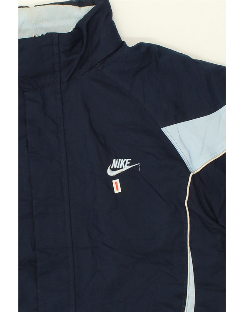 NIKE Boys Graphic Windbreaker Jacket 12-13 Years Large Navy Blue Polyester Vintage Nike and Second-Hand Nike from Messina Hembry 