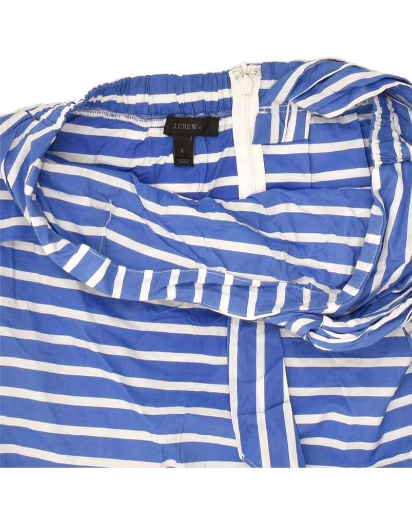 J. CREW Womens Front Tie Off Shoulder Top US 0 XS Blue Striped Cotton | Vintage J. Crew | Thrift | Second-Hand J. Crew | Used Clothing | Messina Hembry 