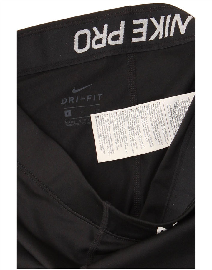 Nike Womens Dri Fit Graphic Leggings UK 8 Small Black Polyester