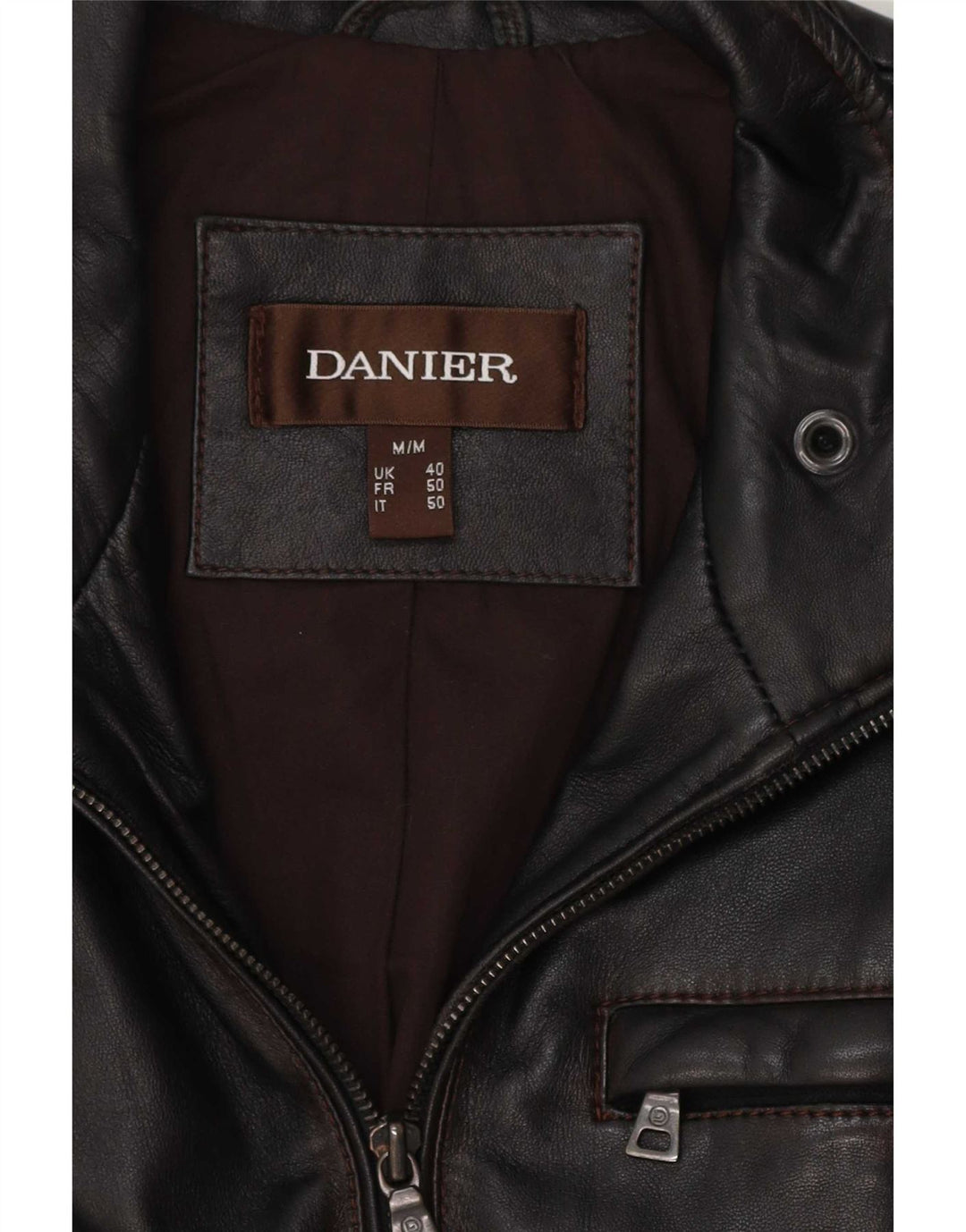 Danier Mens Leather Jacket UK 40 Large Black
