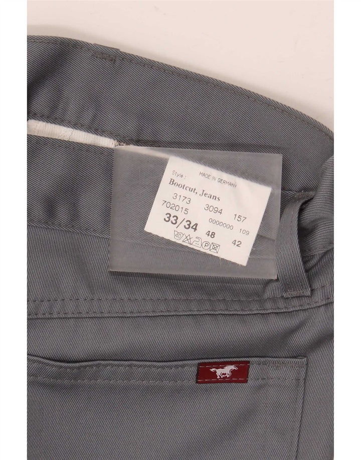 Mustang Mens Bootcut Casual Trousers W33 L34 Grey Polyester