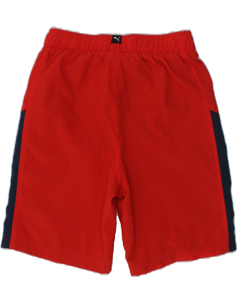 PUMA Boys Graphic Sport Shorts 5-6 Years Red Colourblock | Vintage Puma | Thrift | Second-Hand Puma | Used Clothing | Messina Hembry 