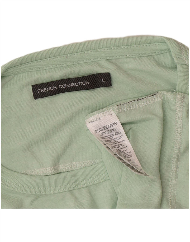 French Connection Mens T-Shirt Top Large Green Cotton