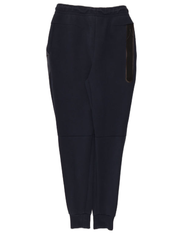 Nike Mens Tracksuit Trousers Joggers XS Navy Blue Colourblock Cotton