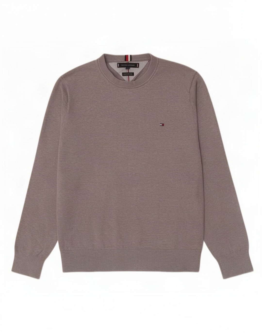 Tommy Hilfiger Mens Crew Neck Jumper Sweater Medium Grey Cotton