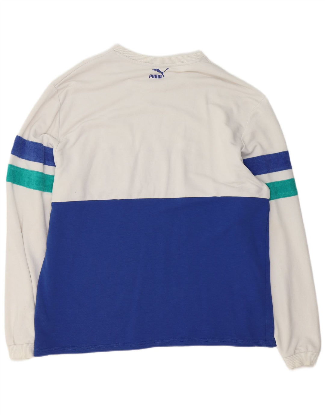 Puma Mens Graphic Top Long Sleeve XL Blue Colourblock Cotton